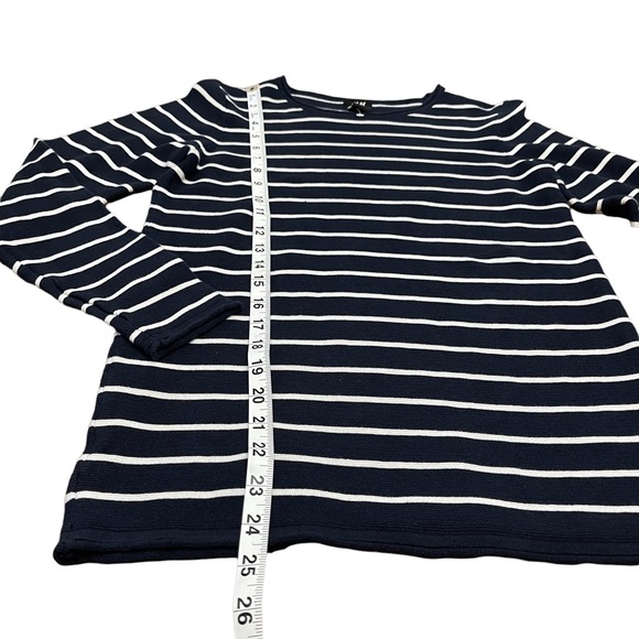 H & M | MEN’S L/S SWEATER | SZ S | DARK BLUE/WHITE | NWOT | - Picture 3 of 7